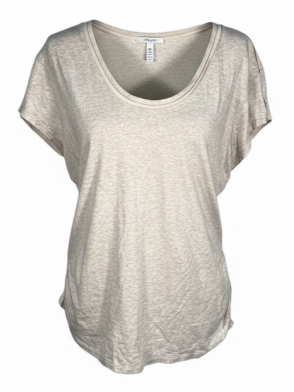 White House Black Market Cap Sleeve Ruched Tee Heather Tan Top size XL Casual